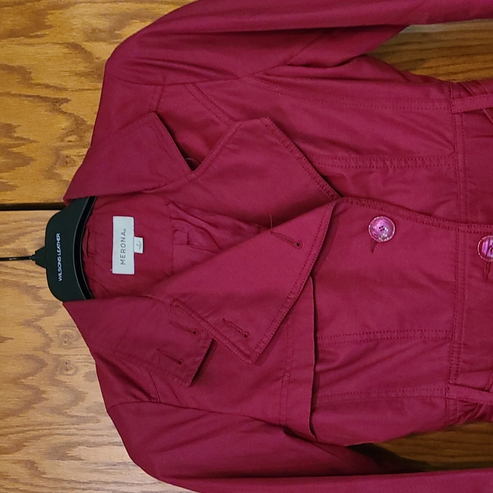 Merona Raspberry Trenchcoat - Picture 3 of 9